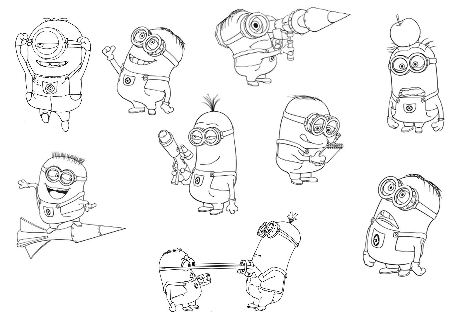 Minionki kolorowanki